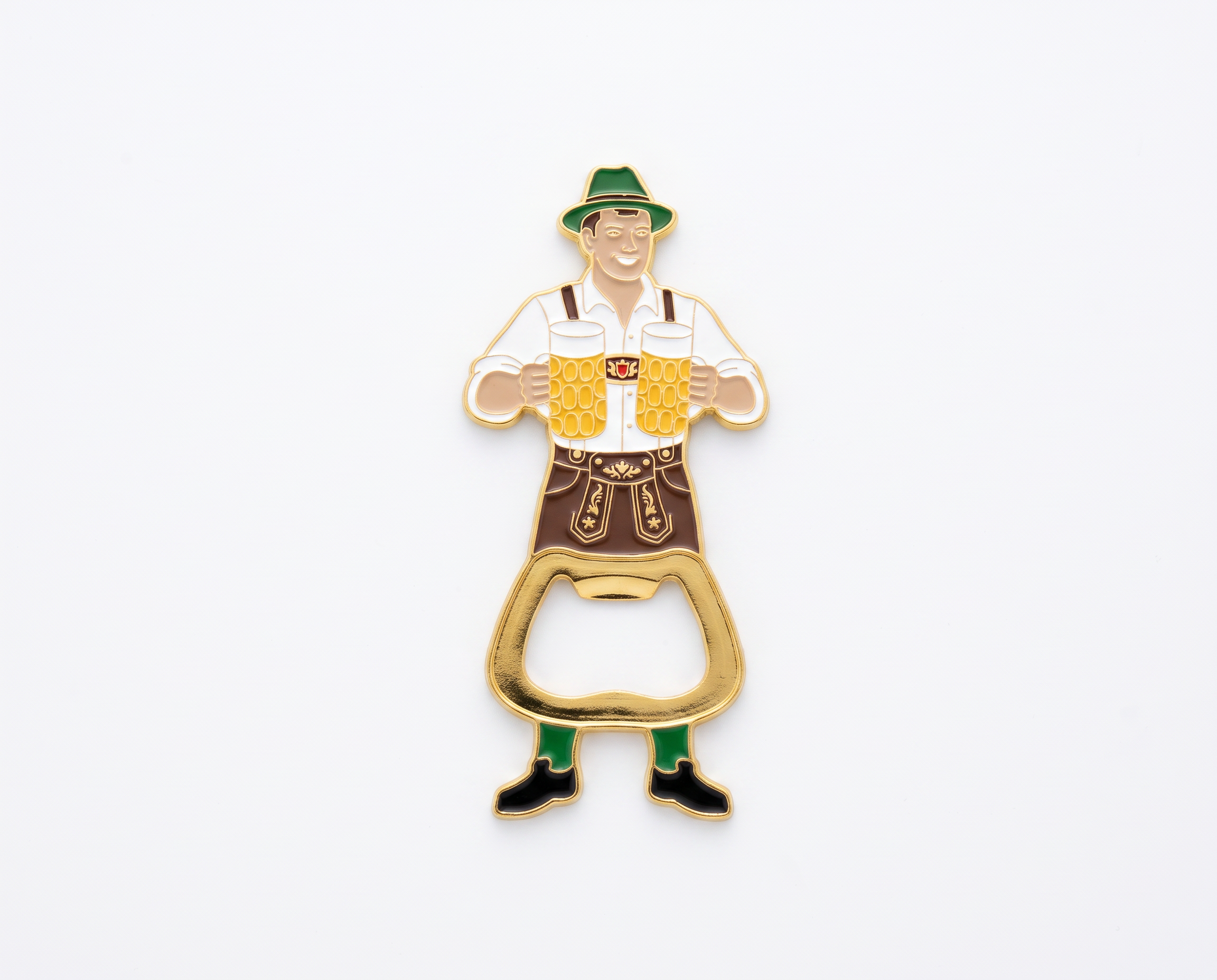 Magnet-Flaschenöffner Bayerischer Kellner mit zwei Maßbier | Oktoberfest & Bayern Souvenir