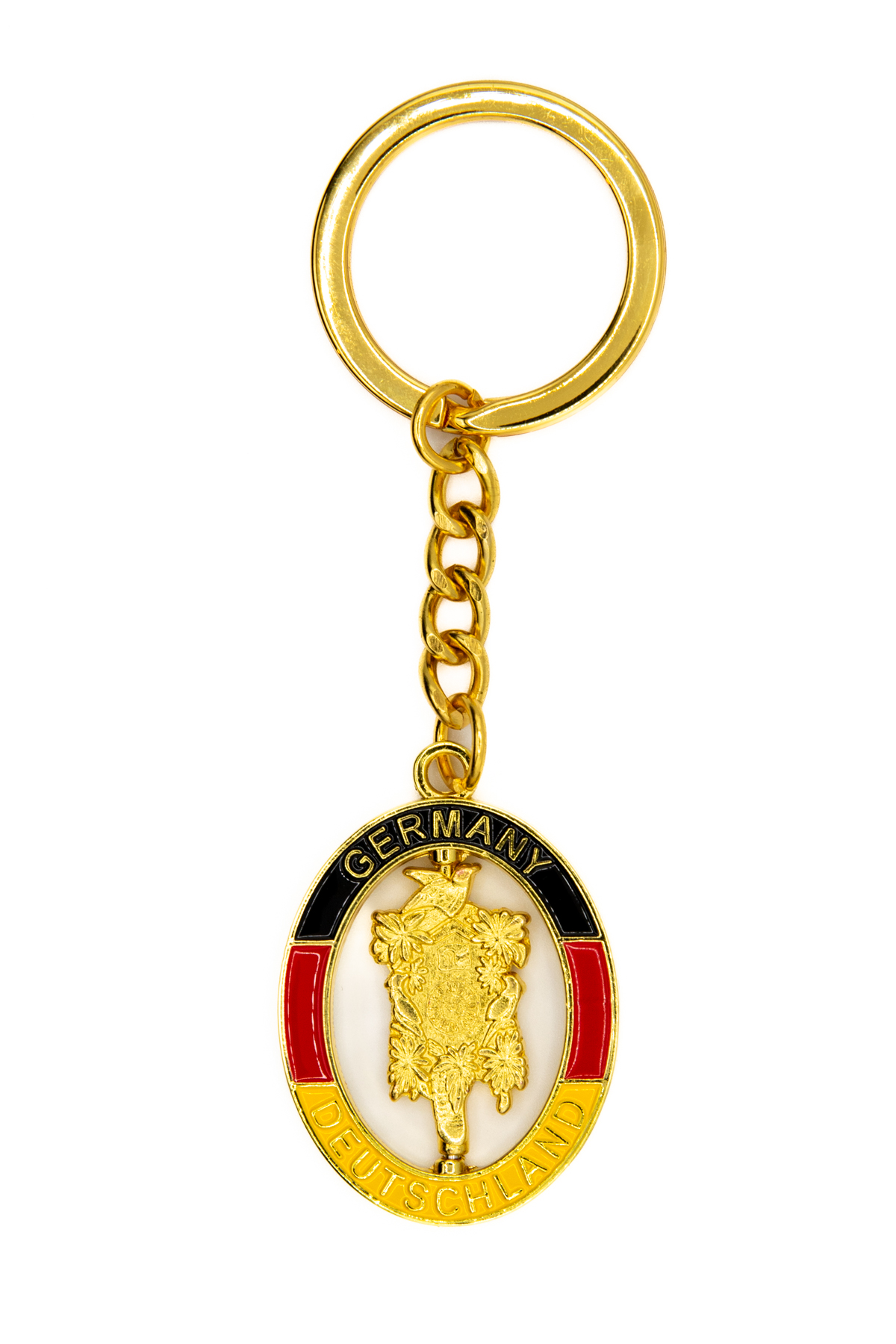 Schlüsselanhänger Deutschland gold rund