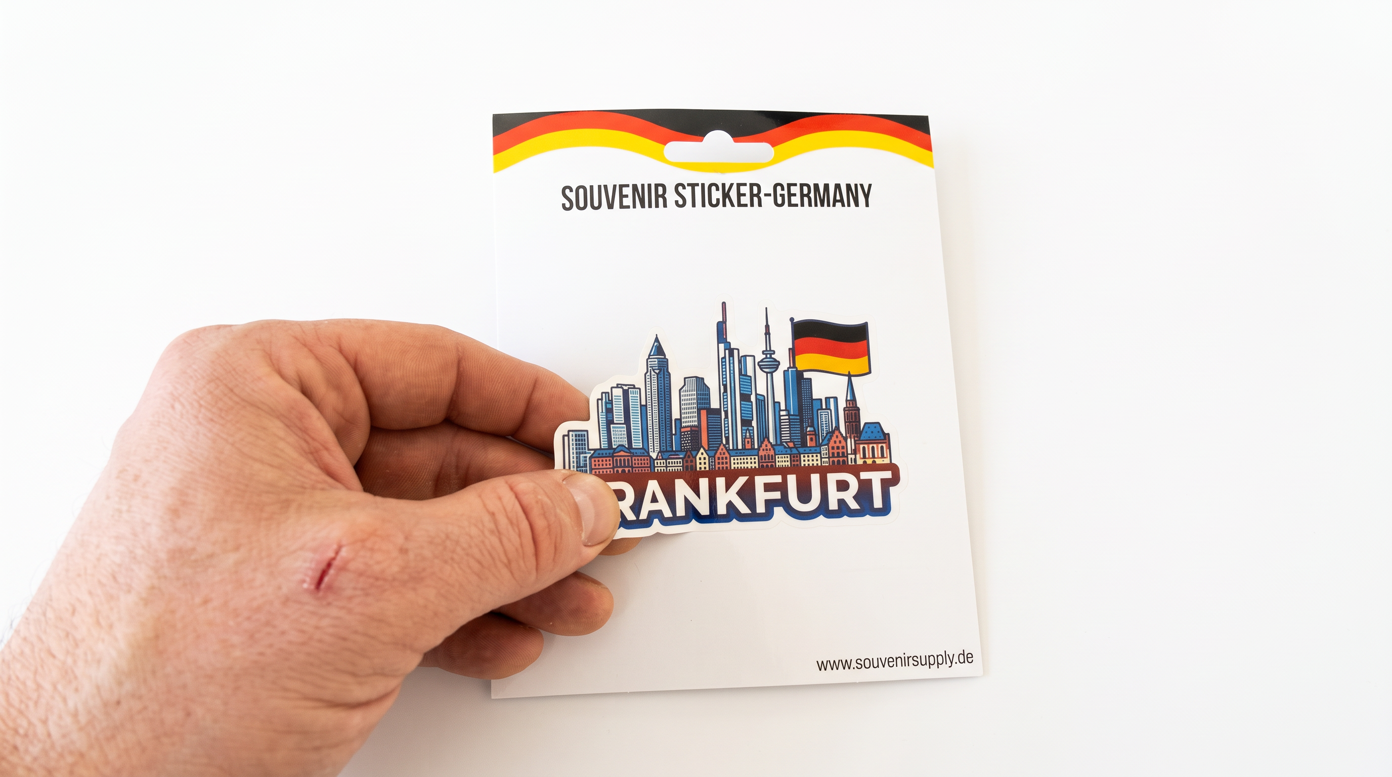 Frankfurt Sticker Blau-Weiß mit Flagge | Frankfurt Souvenir
