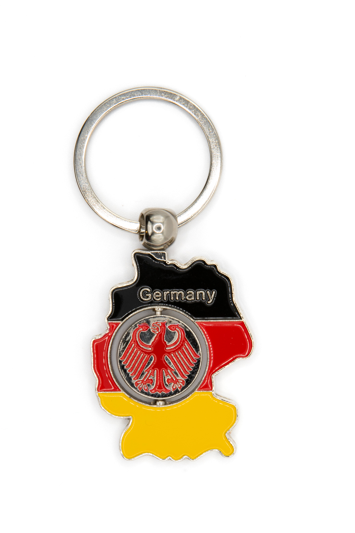 Schlüsselanhänger Deutschlandkarte Silber Adler