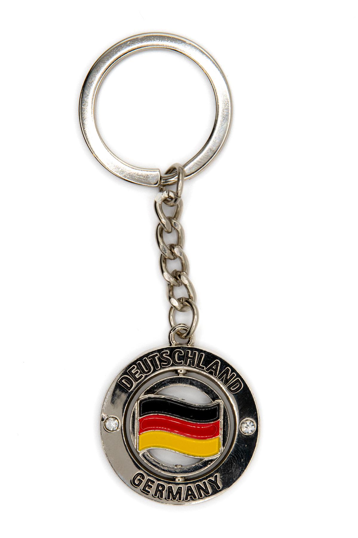 Schlüsselanhänger Deutschland silber rund
