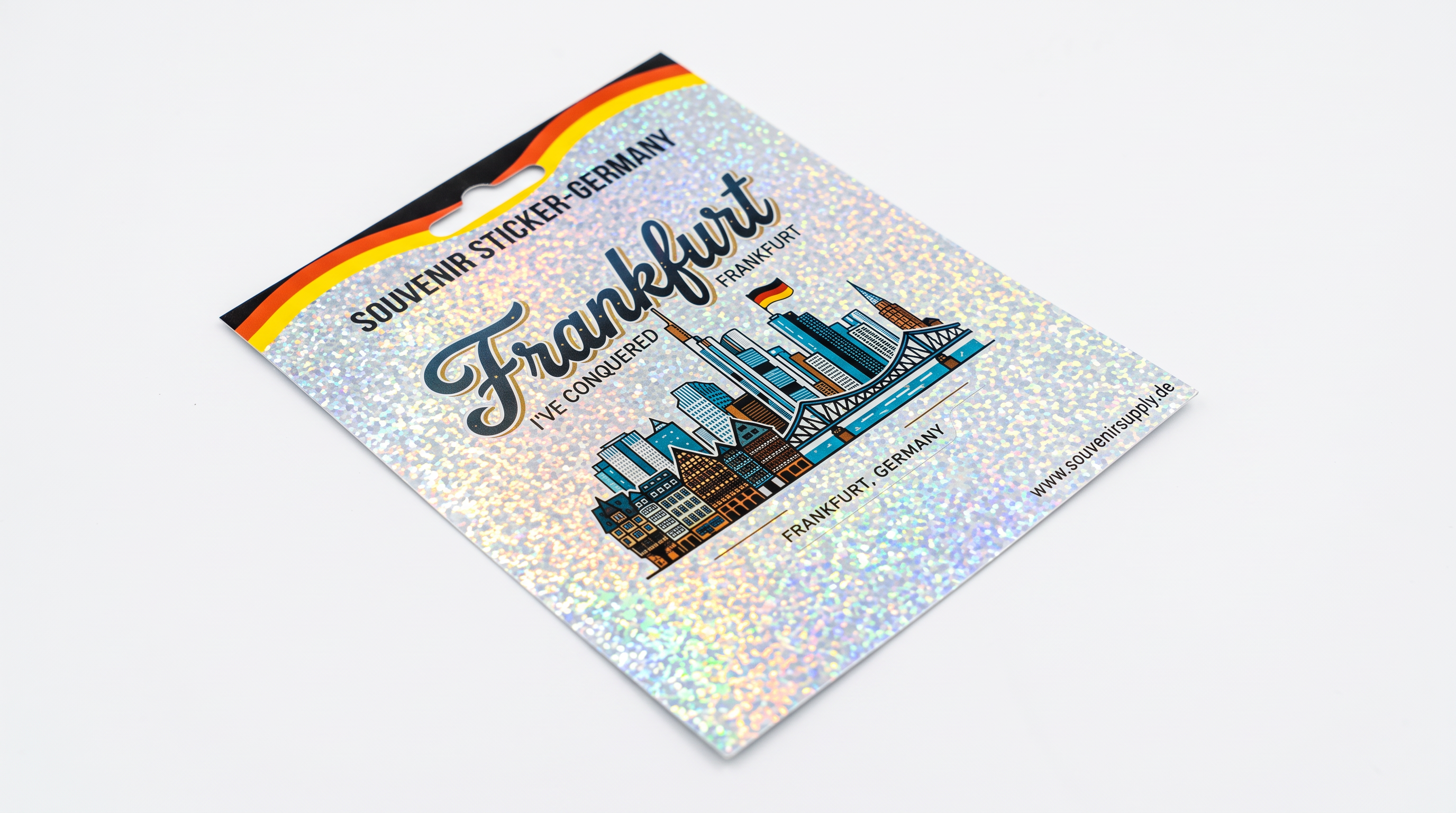 Frankfurt Glitzer-Sticker mit Skyline & Mainbrücke | Frankfurt Souvenir