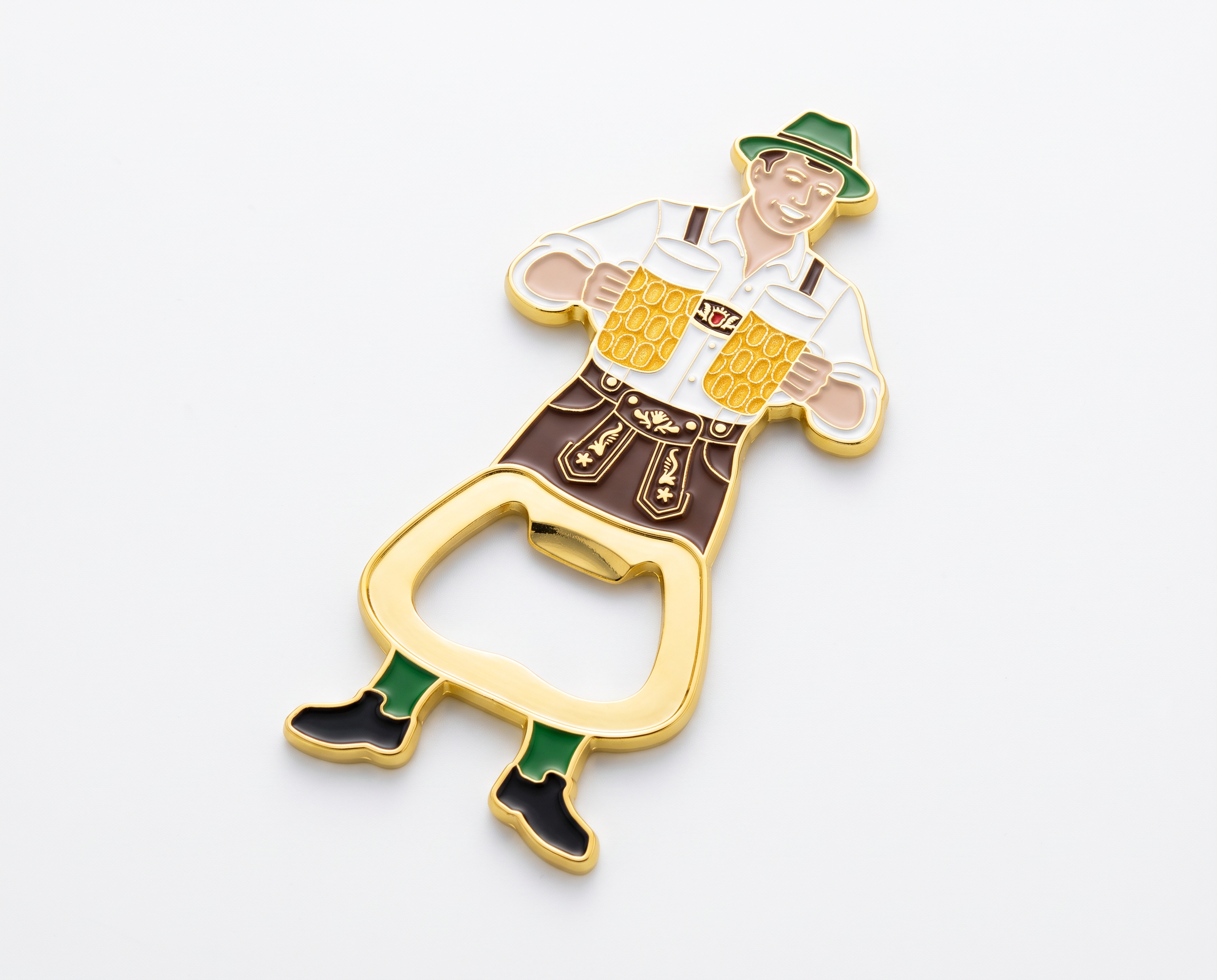Magnet-Flaschenöffner Bayerischer Kellner mit zwei Maßbier | Oktoberfest & Bayern Souvenir