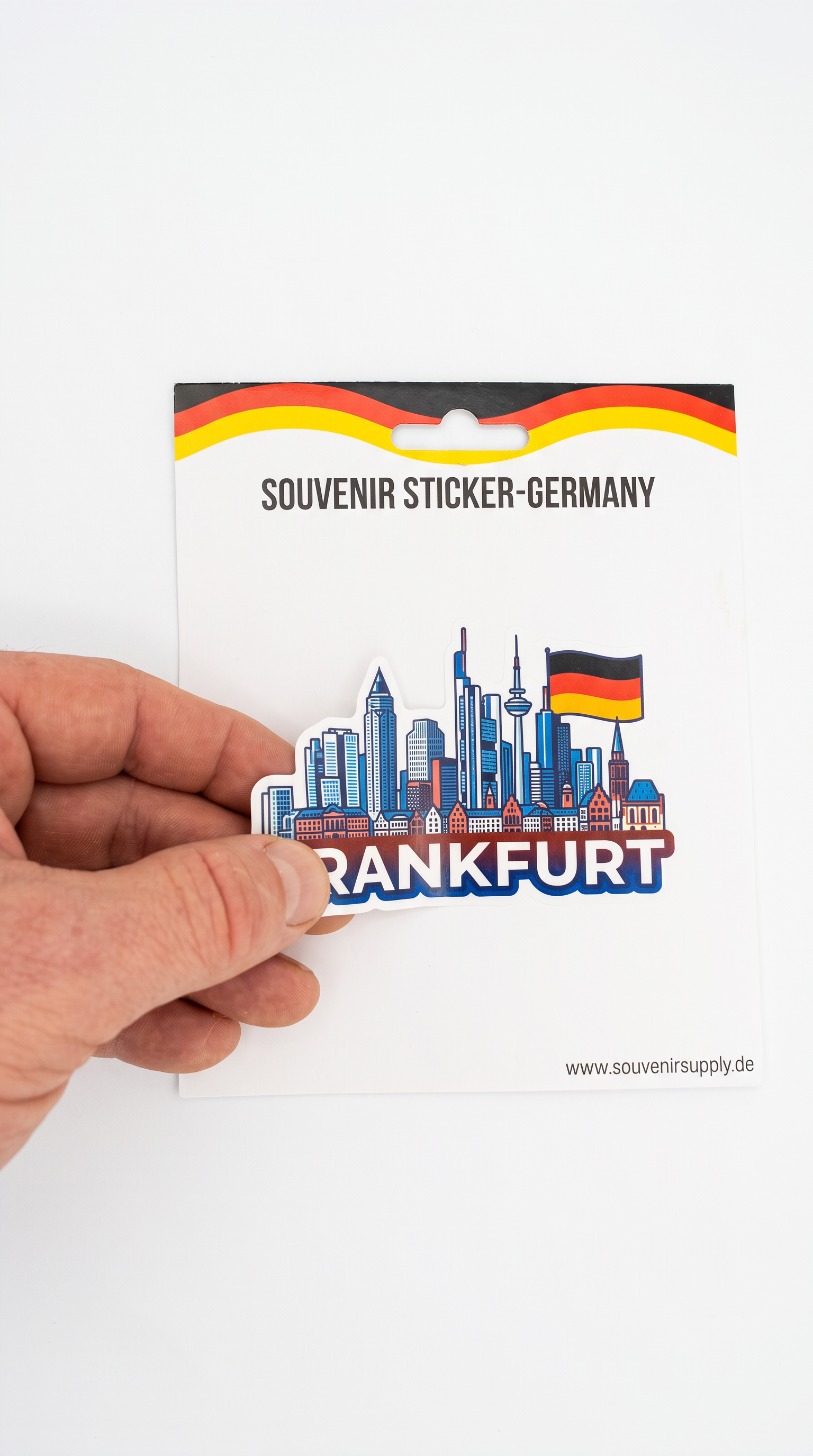Frankfurt Sticker Blau-Weiß mit Flagge | Frankfurt Souvenir